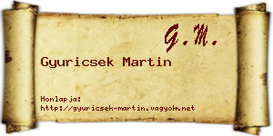 Gyuricsek Martin névjegykártya