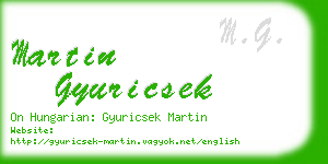 martin gyuricsek business card